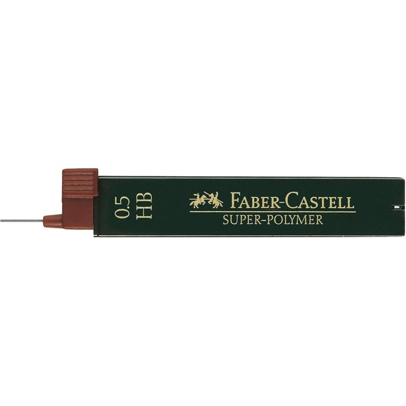 MINA FABER CASTELL SUPER-POLYMER TUBO 12 MINAS 0,5 MM HB COD 120500