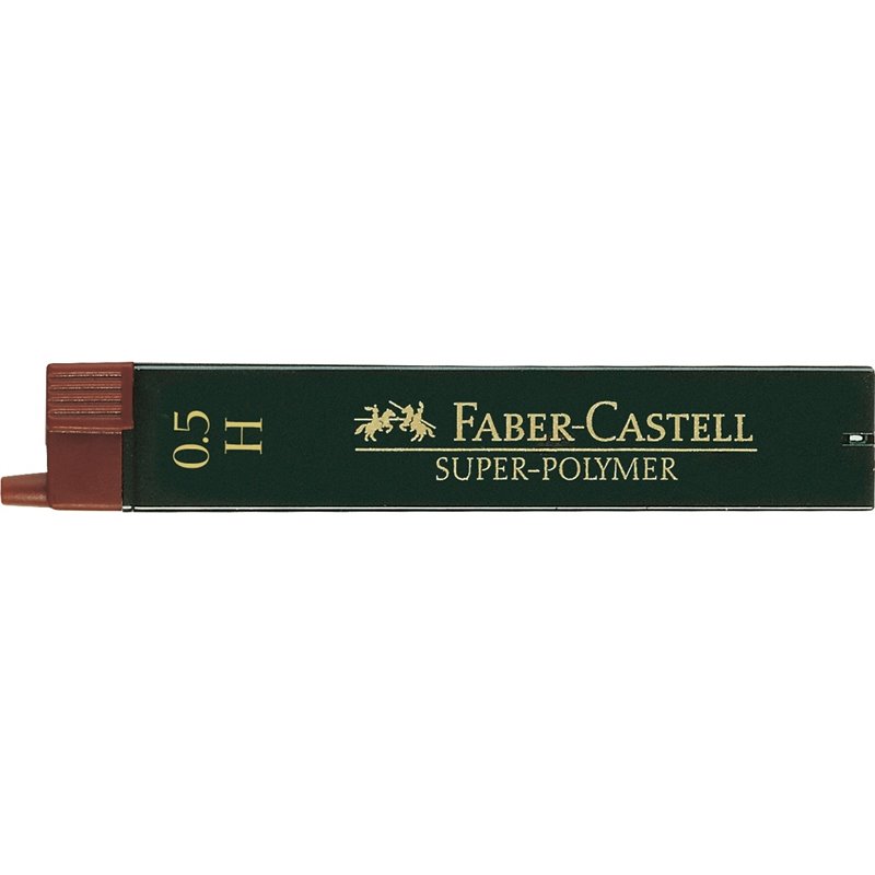 MINA FABER CASTELL SUPER-POLYMER TUBO 12 MINAS 0,5 MM H COD 120511