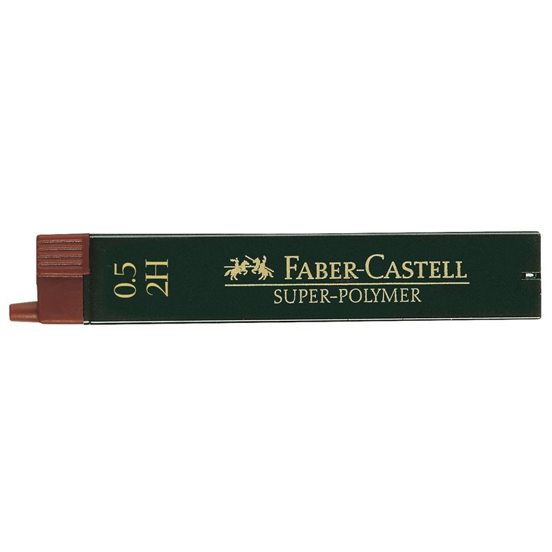 MINA FABER CASTELL SUPER-POLYMER TUBO 12 MINAS 0,5 MM 2H COD 120512