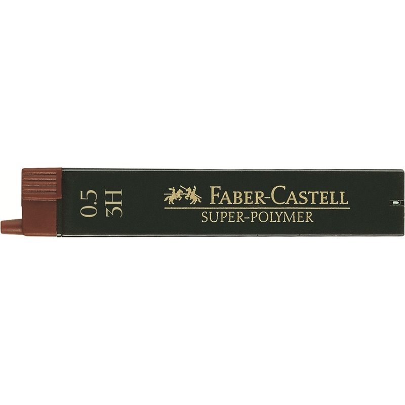 MINA FABER CASTELL SUPER-POLYMER TUBO 12 MINAS 0,5 MM 3H COD 120513