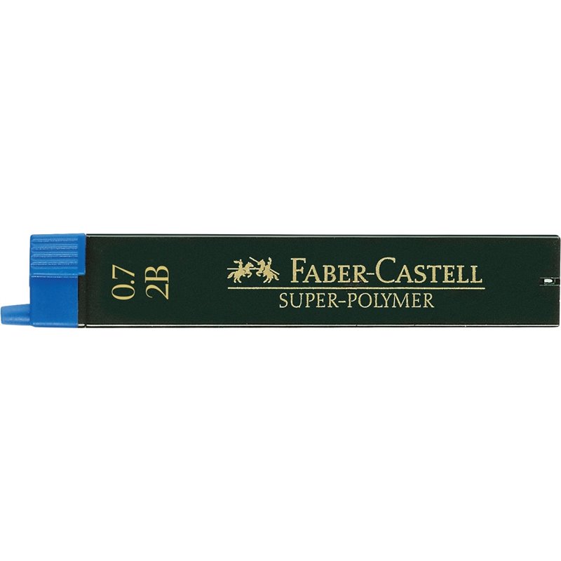 MINA FABER CASTELL SUPER-POLYMER TUBO 12 MINAS 0,7 MM 2B COD 120702