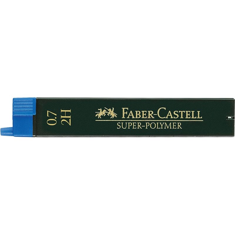 MINA FABER CASTELL SUPER-POLYMER TUBO 12 MINAS 0,7 MM 2H COD 120712