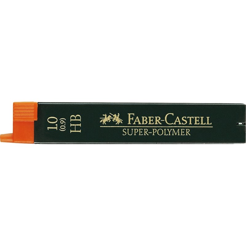 MINA FABER CASTELL SUPER-POLYMER TUBO 12 MINAS 1 MM HB COD 120900