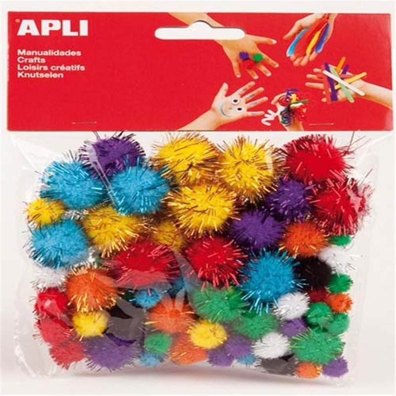 POM POM COLORES BRILLANTE 78 UDS COD 13062