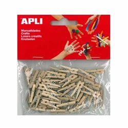 PINZAS MINI MADERA 25X3 MM 45 UDS COD 13478