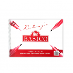Bloc de dibujo Ipo básico espiral 230 x 325 mm recuadro y taladro 25 hojas 120 g cod 0065