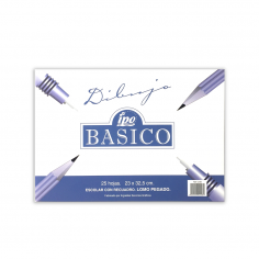 Bloc de dibujo Ipo básico lomo pegado 230 x 325 mm recuadro 25 hojas 120 g cod 00089