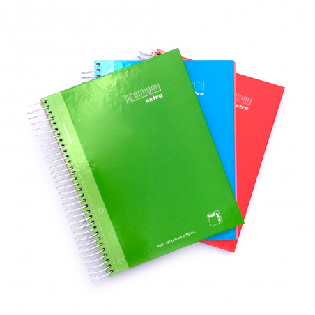 Bloc espiral Pacsa microperforado A5 155 x 215 mm natural cuadro 120 hojas Premium extra Cod 16480