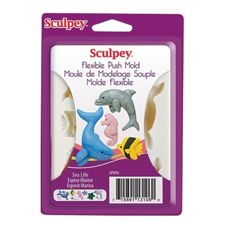 MOLDE FLEXIBLE SCULPEY ANIMALES MARINOS APM06 COD 9306