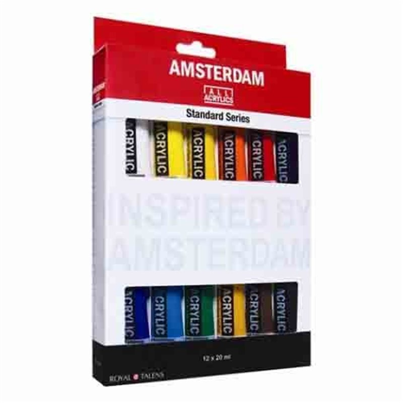 ACRILICO AMSTERDAM SET PLASTICO 12 TUBOS 20 ML COD 17820412