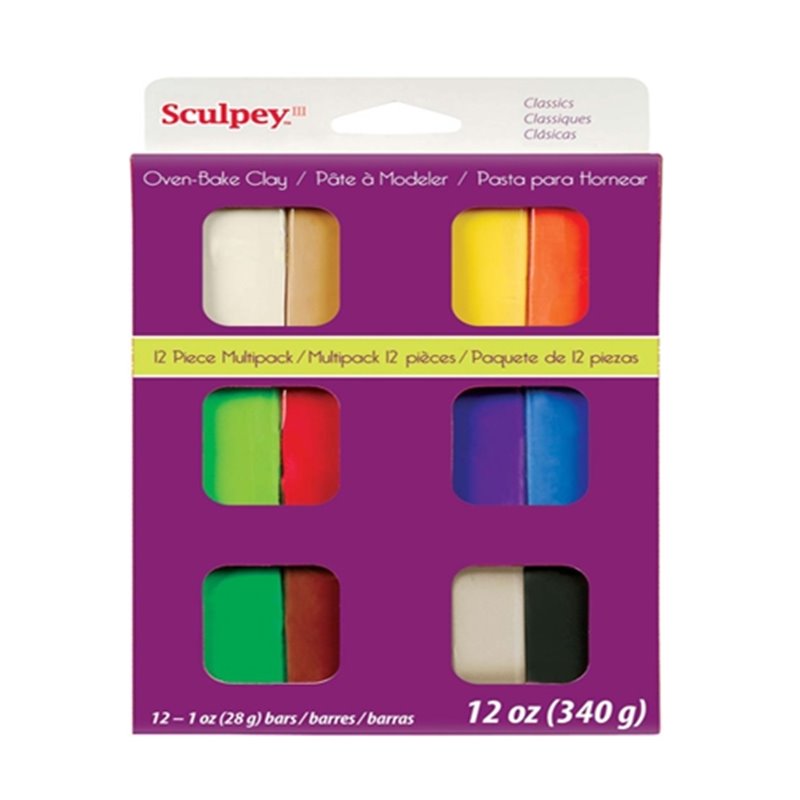 SCULPEY III CLASSIC ESTUCHE 12 COLORES 28 GRS. COD.S3 VMC-6