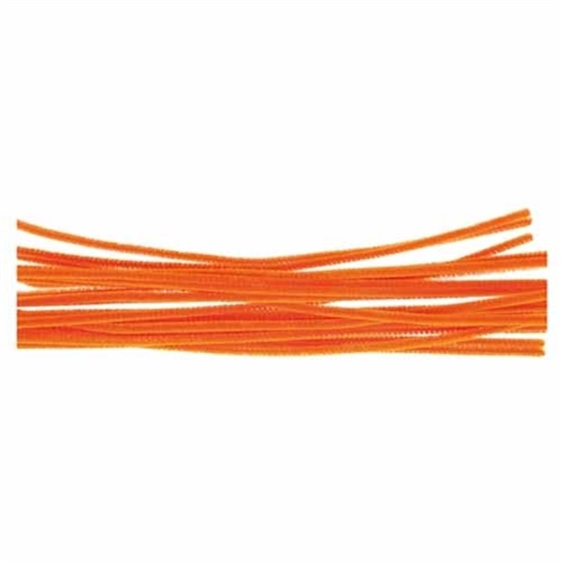 Pack 50 Limpia Pipas 30 cm X 6 cm Naranja. Limpiapipas . La Superpapelería